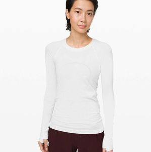 Lululemon swiftly speed long sleeve shine, size 8.